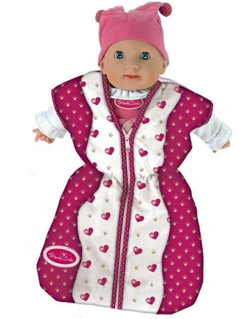 Klein sac de couchage baby doll Princess Coralie rose blanc 55 cm Poupee Achat prix fnac