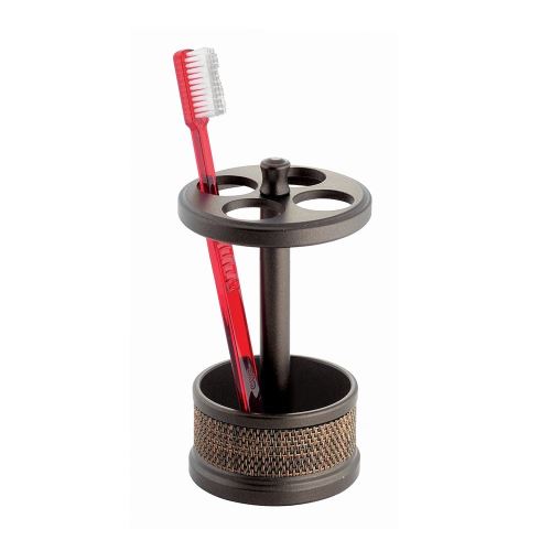 InterDesign Twillo, Porte-brosse à dents pour les coiffeuses de salle de bain - Bronze