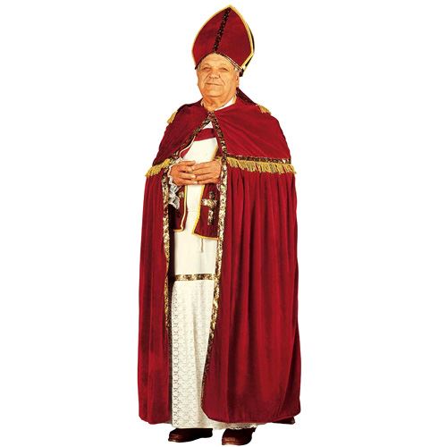 Costume Saint Nicolas Archeveque Taille Unique L/xl - Rouge - Taille Unique (L/XL) 