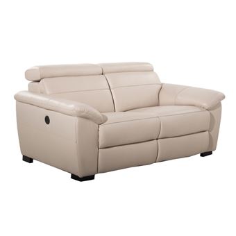 Canape Fauteuils Relax Electriques En Cuir Goteborg Beige 2 Places