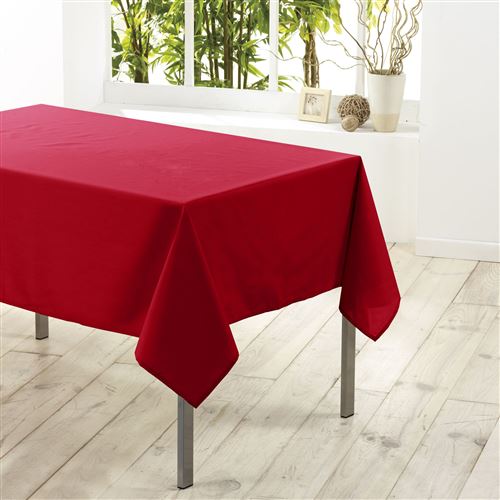 Nappe rectangle 140 x 250 cm polyester uni essentiel Rouge
