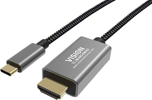Vision TC-2MUSBCHDMI-HQ 2 m USB C HDMI Type A (Standard) Noir, Gris – Adaptateurs de câble vidéo (2 m, USB C, HDMI Type A (Standard), Mâle, Droit)