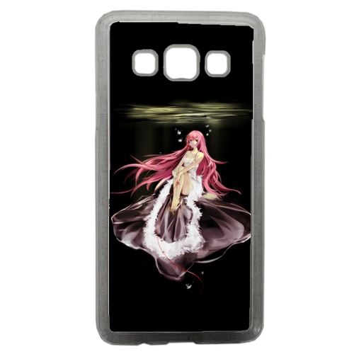Coque Manga Fille Cheveux Rose Compatible Samsung Galaxy A3 Transparent