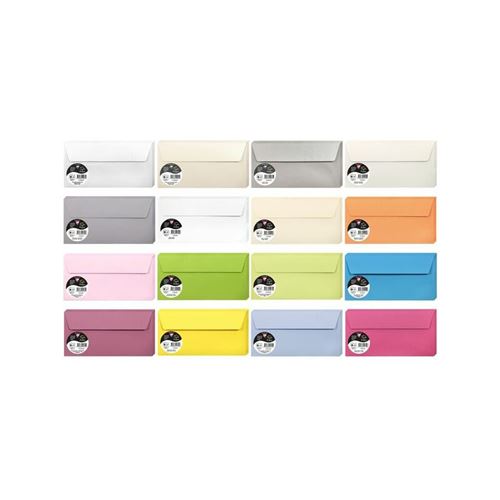 Clairefontaine Enveloppe 120g 110x220 Cl&eacute;mentine Pqt 20