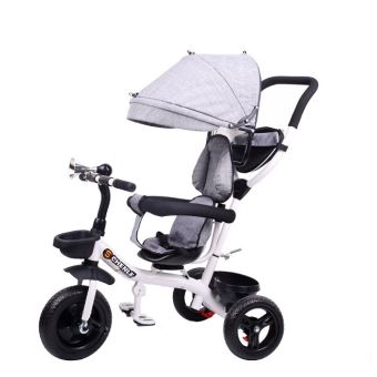 Lolo Tricycle 6en1 Bebe Enfant Velo Evolutif Fonctionnel Des 1 An Jusqu A 5 Ans 3 Roues Mousse Canopy Cadre Acier Accessoires Gris Blanc Tricycles Achat Prix Fnac