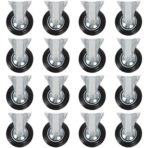 vidaXL 16x Roulettes Pivotantes Roues Fixes pour Chariot Roulant Etabli Panier d'Achat Etagère à Livre Tables de Travail Capacité de 50 kg 75 mm