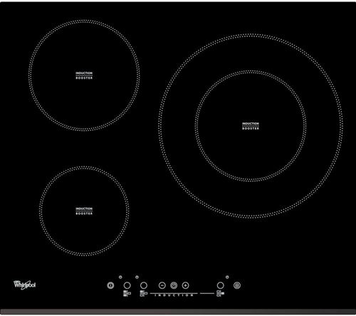 Whirlpool ACM 334/BF - Table de cuisson à induction - 3 plaques de cuisson - Niche - largeur : 56 cm - profondeur : 49 cm - noir - avec avant biseauté