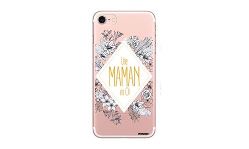Coque Iphone 7 Iphone 8 Rigide Transparente, Une Maman En Or, Evetane®