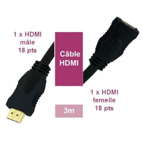 No name prolongateur hdmi male/femelle 3m