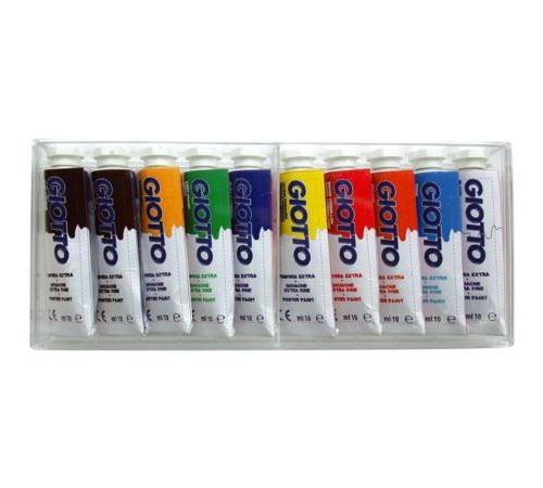 Boîte cristal de 10 tubes 10ml gouache extra-fine Giotto - Peinture scolaire