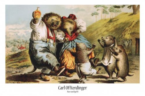 Carl Offterdinger Poster - Le Lièvre Et Le Hérisson (61x91 cm)