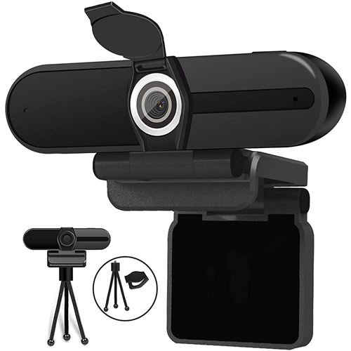 Webcam muiyanki, Full HD 4K, avec Microphone Stéréo - noir