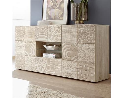 Bahut 180 cm couleur chêne clair NERINA 3