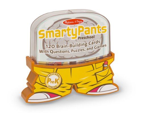 Melissa Doug Smarty Pants Preschool Card Set Educational Activity With 120 Brain-Building Questions, Puzzles, and Games