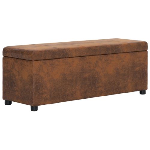 Chunhe Banc avec compartiment de rangement 116 cm Marron Similicuir AB281315
