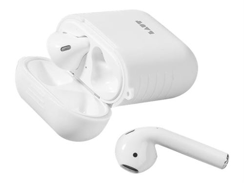 Laut Pod - Étui pour écouteurs - caoutchouc silicone - blanc