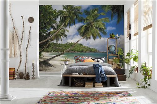 Komar Fototapete "Tropical Sea - Größe 368 x 254 cm" bedruckt glatt Wohnzimmer, Schlafzimmer