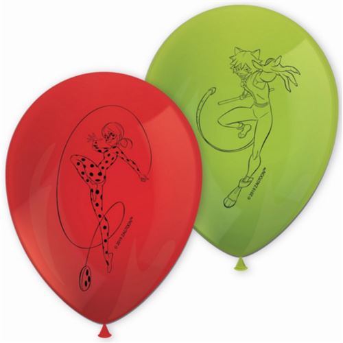 set 8 ballons ladybug miraculous 23 cm latex plein air jeux jouet - Article  et décoration de fête - Achat & prix