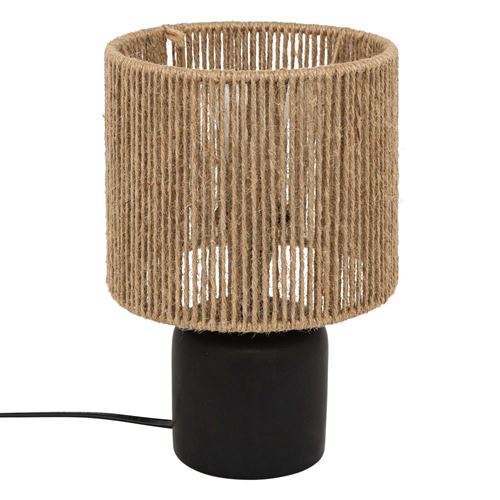 Atmosphera - Lampe cylindre en céramique - Noir