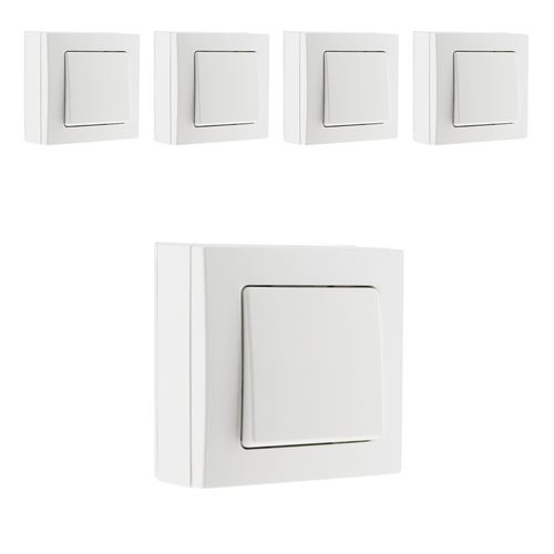 Zenitech - Lot de 5 Interrupteurs Va-et-vient - Blanc - Image 2