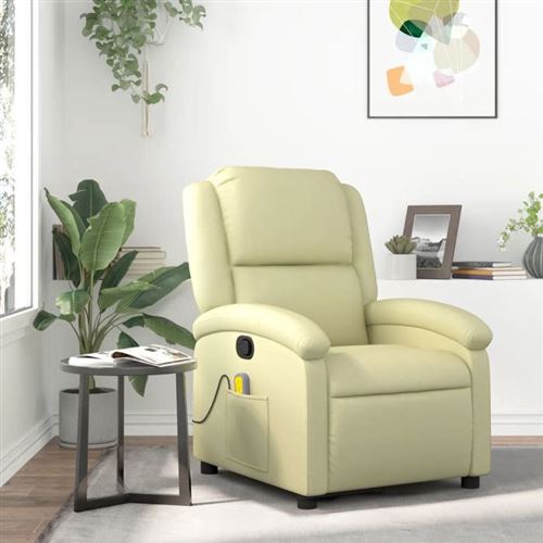 Non Communiqué Jaune Vidaxl Fauteuil De Massage, Relaxation Echt Leer Crème