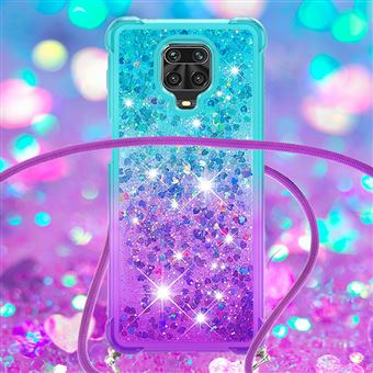 Coque Avec Cordon Pour Xiaomi Redmi Note 9 Pro / 9S - Transparente Turquoise, TPU, Neuve