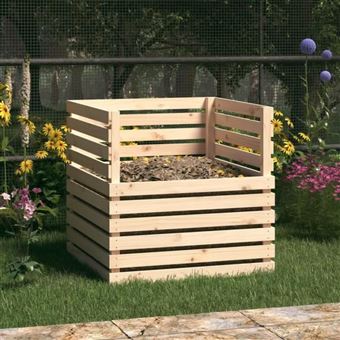 vidaXL Composteur 80x80x78 cm Bois massif de pin 822187 - 1