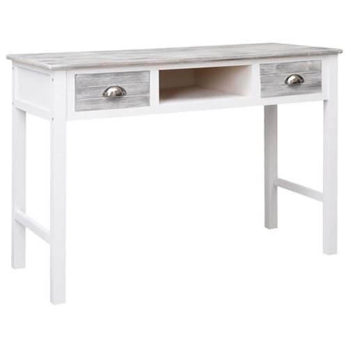 Vidaxl Gris Bureau Bois - Image 3