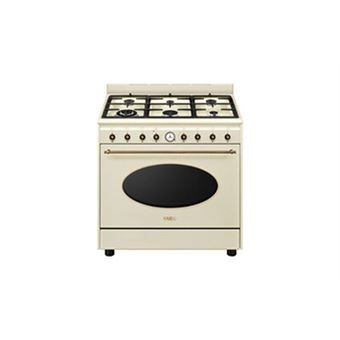 Centre de cuisson "Coloniale" 90 cm, 6 brûleurs gaz dont 1 ultra-rapide 3,5 kW, four multifonction (9 dont double chaleur tournante), nettoyage vapor clean