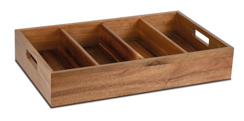 Non Communiqué Plateau Range Couverts En Bois 4 Compartiments Pujadas