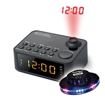RADIO REVEIL HEURE PROJETEE  M-178-P, Double alarme - Projection de l'heure - Radio PLL 2 gammes FM/MW, Lumière OVNI LED - 1
