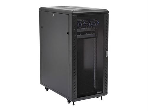 StarTech.com Baie Informatique 19 32U - Profondeur Réglable 6-32 -  Emballage Compact - Baie Serveur Vitrée 4 Colonnes Vérouillable - Roulettes  