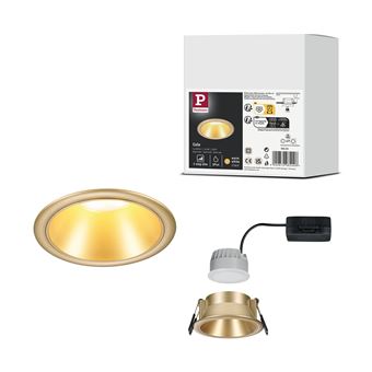 Paulmann 93404 Luminaria empotrable LED Cole redonda incl. 3x6,5 W, foco empotrable regulable, negro, oro mate, lámpara empotrable, plástico, aluminio zinc, foco de techo 2700 K