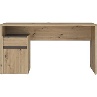 Bureau droit MODULTRICK - Chene/Gris foncé - 140 x 52,7 x 72,5 cm - 1