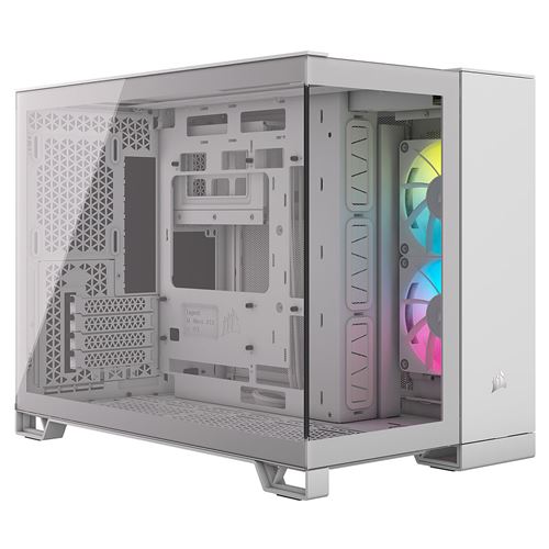 CORSAIR iCUE LINK 2500X RGB - Mid tower - micro ATX - panneau latéral fenêtré (verre trempé) - pas d'alimentation (ATX) - blanc - USB/Audio
