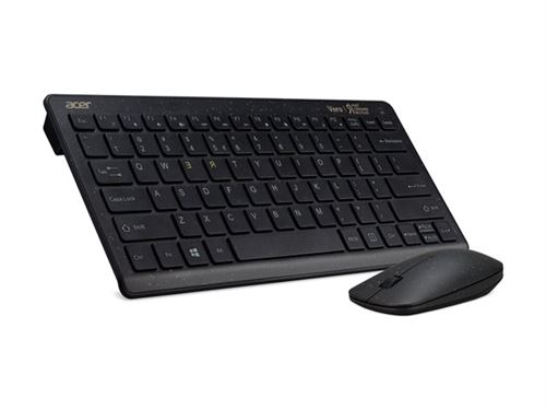 Acer AAK123 - Ensemble clavier et souris - sans fil - 2.4 GHz - QWERTY - Anglais US - noir - Pour la vente au détail