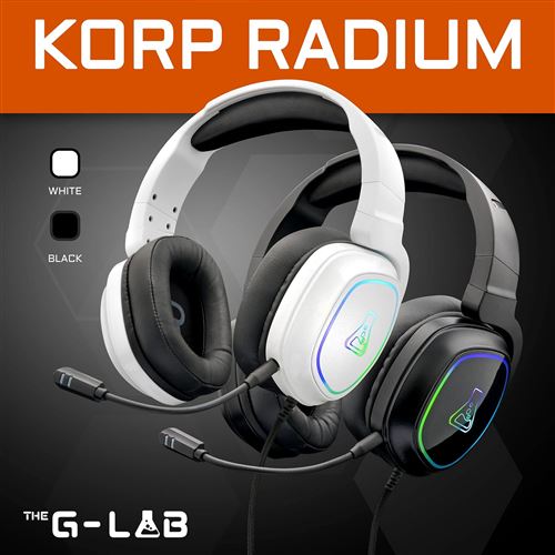 Casque Gaming Rgb The G-lab - Compatible Pc, Ps4, Xboxone - Blanc