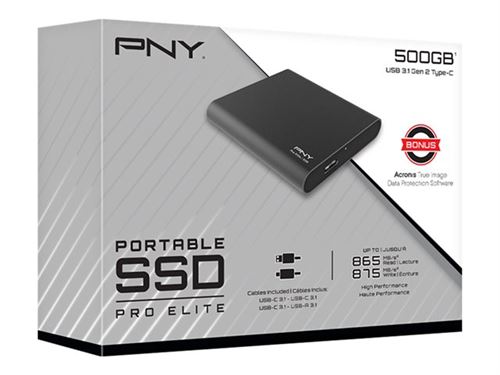 PNY Pro Elite - SSD - 1 TB - extern (draagbaar) - USB 3.1 Gen 2