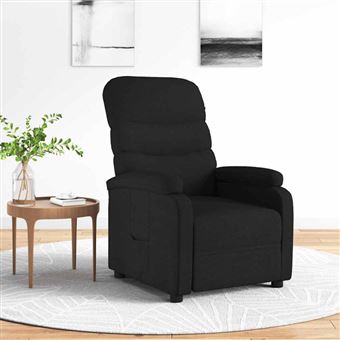 Fauteuil inclinable Noir Tissu - 1