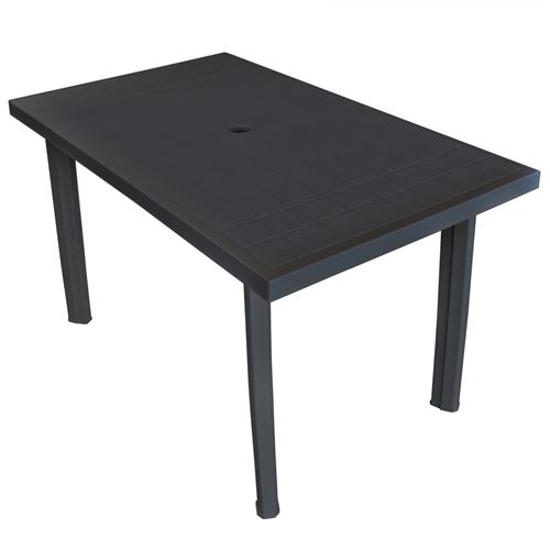 Table de jardin 126 x 76 x 72 cm Plastique Anthracite