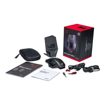 ASUS ROG Spatha X - Souris - pour droitiers - optique - 12 boutons - sans fil, filaire - USB, 2.4 GHz - noir