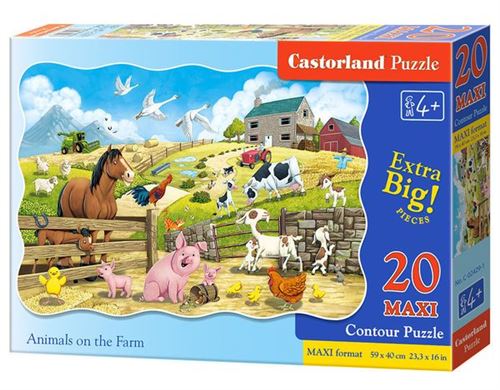 Animals On The Farm, Puzzle 20 Teile Maxi - Castorland