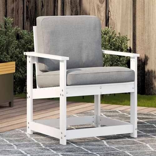 VIDAXL - Chaise de Jardin - Bois - Blanc - Image 2