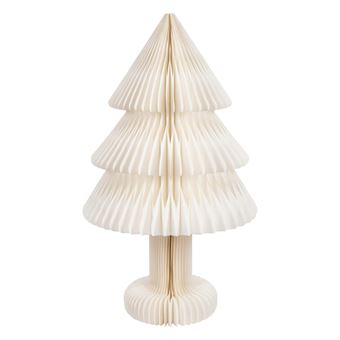 Sapin de Noël en Papier "Pliable" 100cm Blanc Cassé - 1