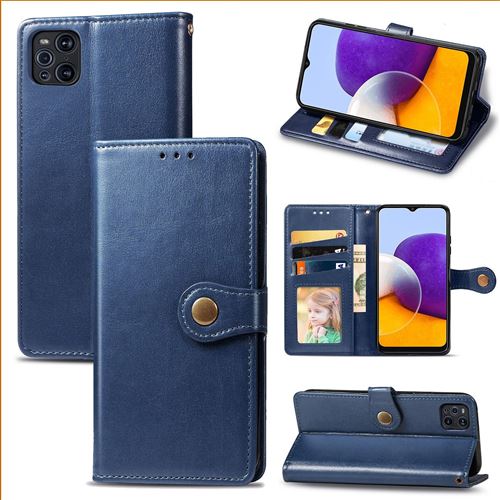 MPFRANCE Housse pour OPPO Find X3 Bleu [Porte Carte, etui portefeuille, boucle]