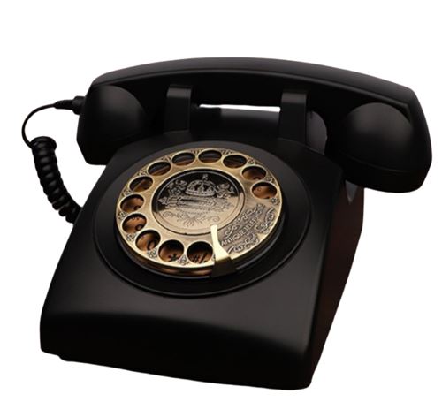 Vintage Téléphonique/Téléphone Rétro À Cadran Rotatif / Téléphone Fixe (Noir)