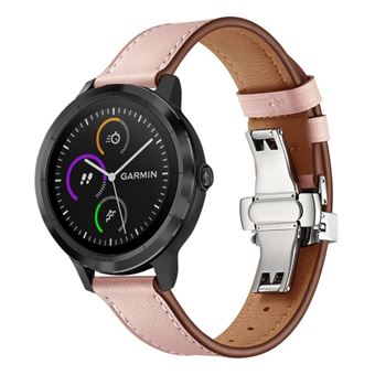 Bracelets connectés GENERIQUE Bracelet en cuir véritable marron foncé pour  Garmin Vivoactive 3/Vivomove HR