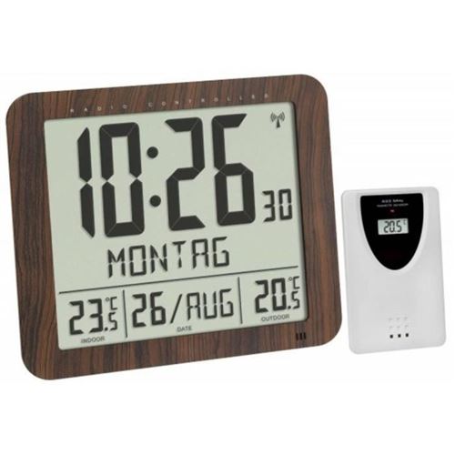 Dostmann 60.4518.08 radiopilot&eacute;(e) Horloge murale 248 mm x 25 mm x 206 mm bois