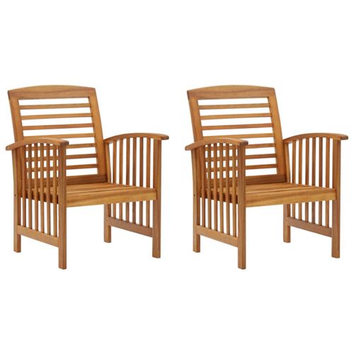 Vidaxl Chaises De Jardin Bois D'acacia - Lot De 2 - Image 3