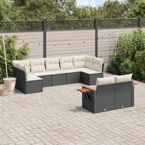 Non Communiqué Noir Vidaxl Resine Tressee Salon De Jardin Modulable 9 Personnes 9 Pieces